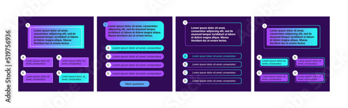 Quiz test template ui design vector illustration