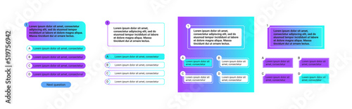 Quiz test template ui design vector illustration