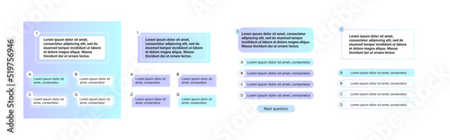 Quiz test template ui design vector illustration