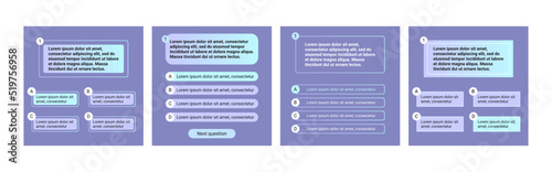 Quiz test template ui design vector illustration