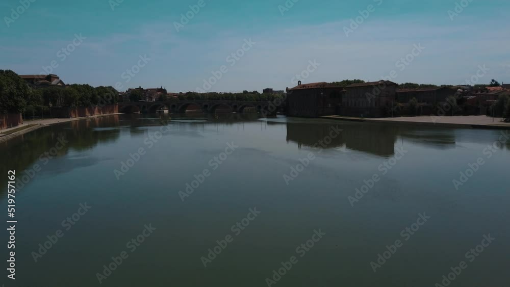 view of the Garonne River in Toulouse, France view of the Garonne River in Toulouse, France