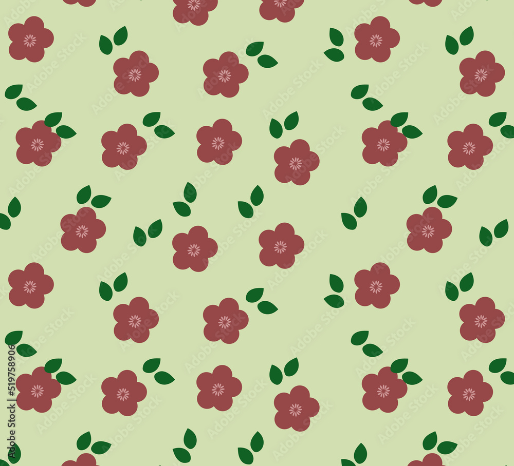 Pattern of flowers and leaves on a green background. green flower bed. Minimalist pattern. Wrapping paper. Children's paper Pattern of flowers and leaves on a green background. green flower bed. Minimalist pattern. Wrapping paper. Children's paper