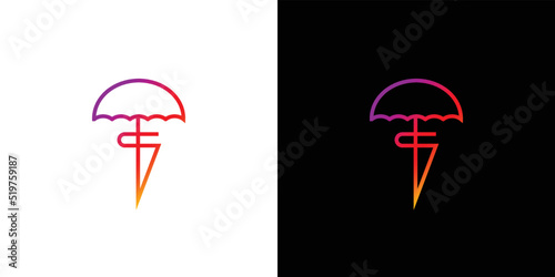 Modern and attractive letter S initials umbrella logo design