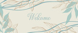 Banner Welcome abstract background, Boho style, horizontal. Vector illustration