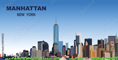 Vector illustration of Manhattan, New York City, USA