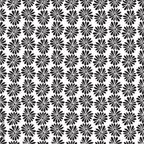 black flowers seamless repeat pattern © disha