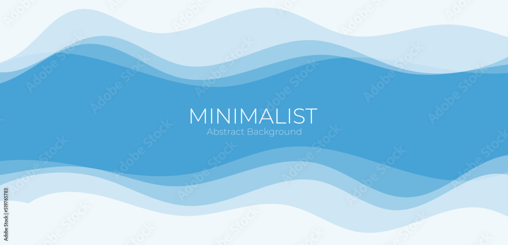 Abstract blue wavy background. minimal background.