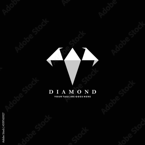 Free Download vector illustration of minimalist diamond logo design - GFXLoad