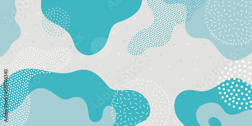 Cute doodle pattern background with abstract shapes. Modern vector pattern.