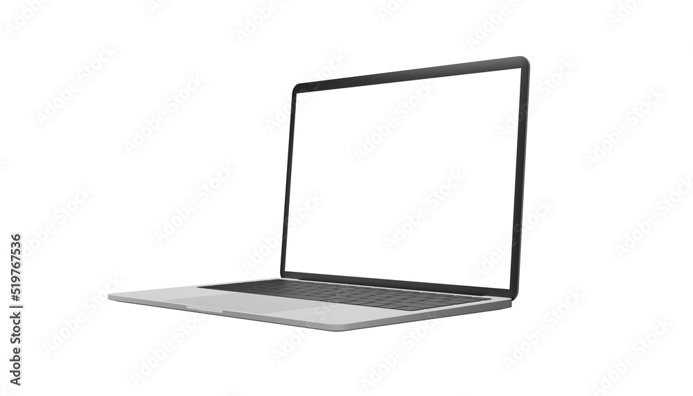 Empty laptop side view. Realistic style. illustration isolated on white background. Empty laptop side view. Realistic style. illustration isolated on white background.