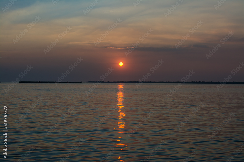sunset above the sea in Bangpu ,Samutprakarn in Thailand sunset above the sea in Bangpu ,Samutprakarn in Thailand
