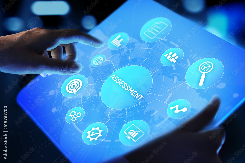 Assessment analysis Business analytics evaluation measure technology concept. Assessment analysis Business analytics evaluation measure technology concept.