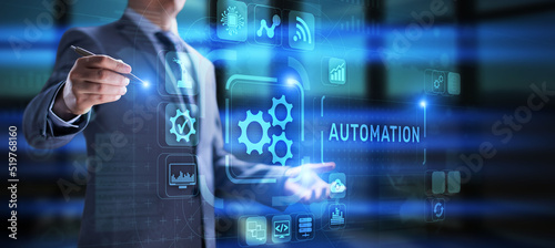 Automation Gears icon RPA Software development business process optimisation innovation technology.