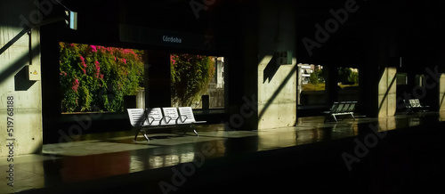 Empty train platform in the afternoon Sun, Cordoba (ID: 519768188)