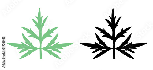 Bitter wormwood branch logo icon
