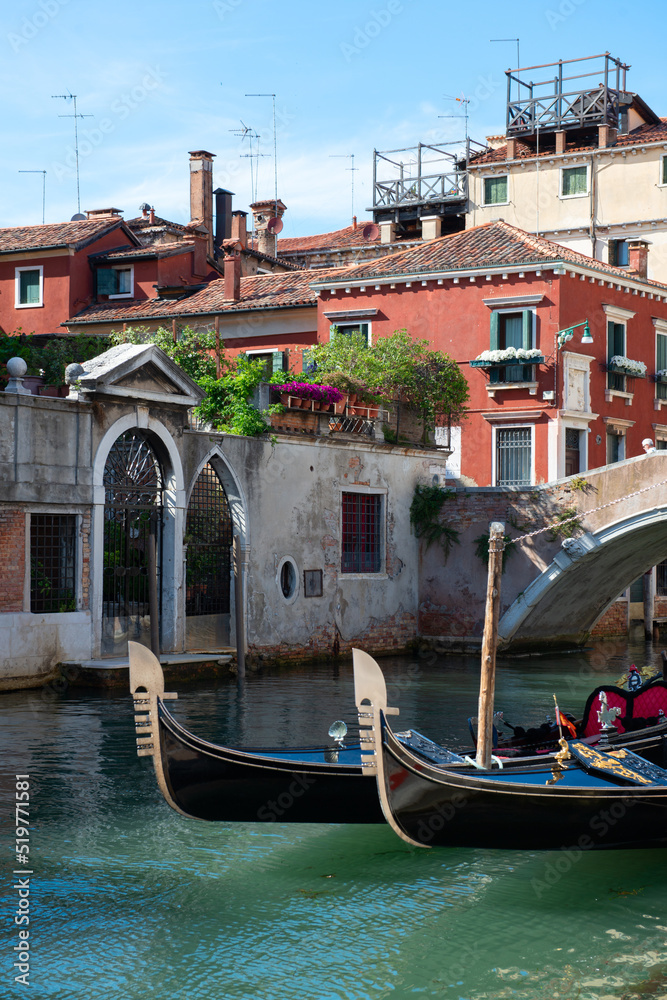 Venice - ancient beautiful romantic and tourist attraction italian city with canals and gondolas