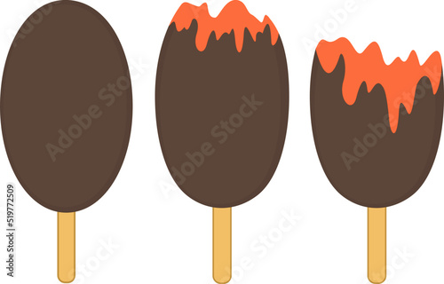 Ice cream vector illustration. Ice cream lolly. Fruit.