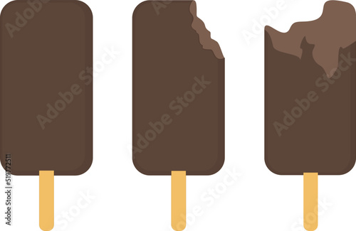 Ice cream vector illustration. Ice cream lolly. Chocolate.