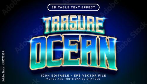 treasure ocean 3d editable text effect template