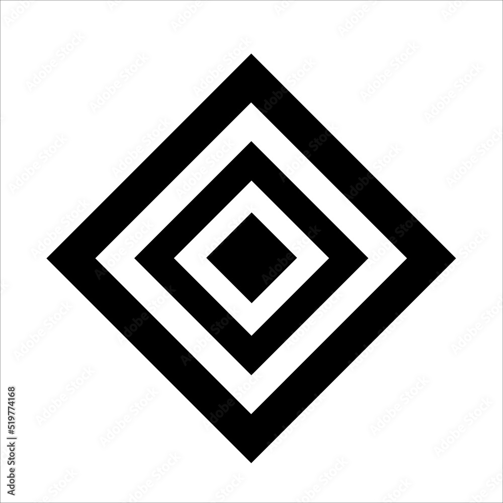 Black and white rhombus on a white background pyramid figures Black and white rhombus on a white background pyramid figures