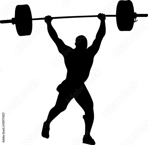 Silhouetee of Waight Lifting man