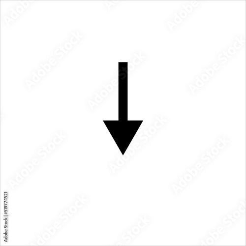 the arrow is black down on a white background