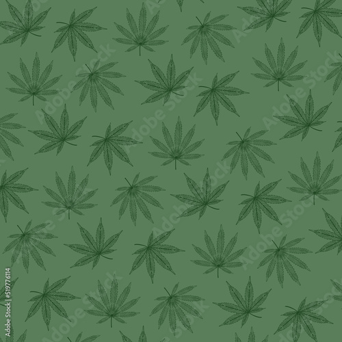 Vector fondo de hojas de cáñamo y cannabis. Diseño papel estampado nuevo negocio del cannabis y sus derivados.