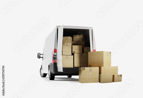 Delivery van fast service app background business concept.