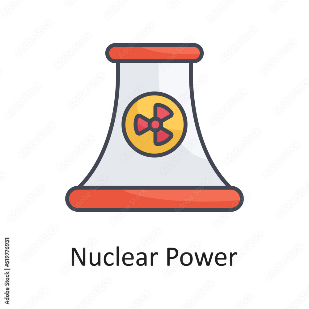 Nuclear Power vector Filled Outline Icon Design illustration on White background. EPS 10 File Nuclear Power vector Filled Outline Icon Design illustration on White background. EPS 10 File