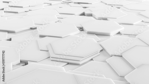 White 3D Background Abstract Hexagon pattern texture 