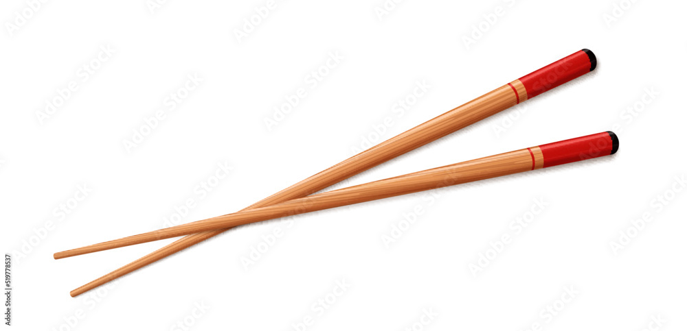 Wooden chopsticks, on white background, asian culture, vector icon. Wooden chopsticks, on white background, asian culture, vector icon.