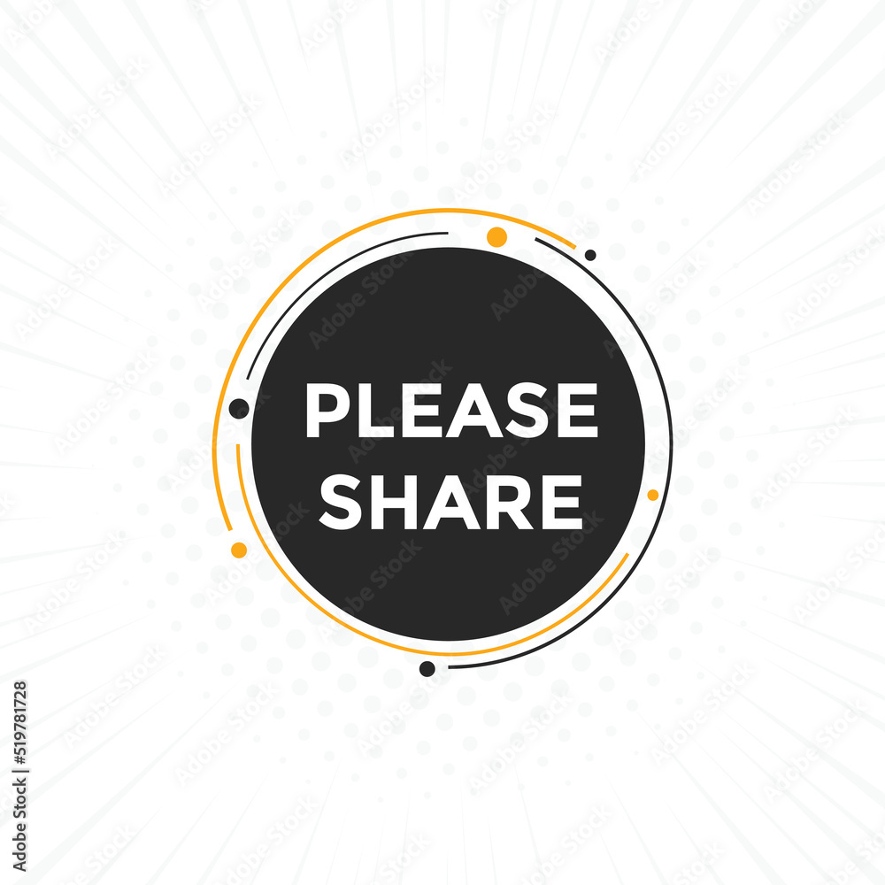 Fototapeta premium Please share Colorful label sign template. Please share symbol web banner. 