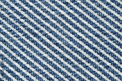  Striped in white and blue colors cotton fabric texture as background