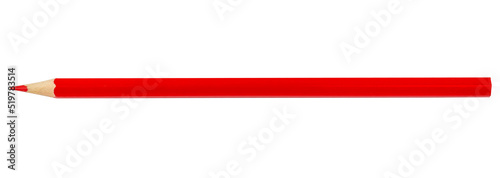Red pencil isolated on white background. Color pencil.