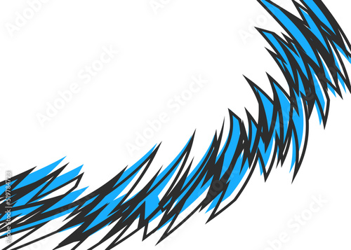 Abstract background with curved rough and spikes pattern and with some copy space area