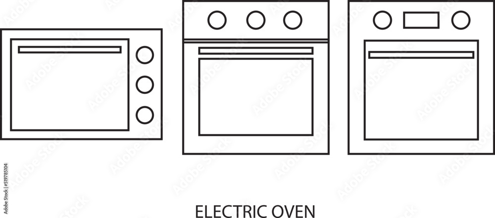 Horno eléctico icono vector. Vista de frente Horno eléctico icono vector. Vista de frente