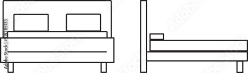 Icono de cama. Vector