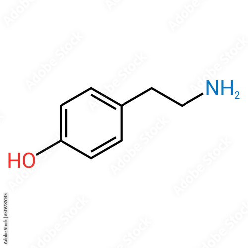chemical structure of Tyramine (C8H11NO)