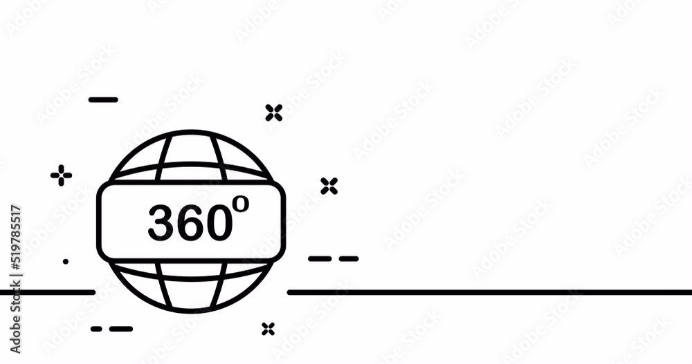 Planet with 360 text. Virtual reality. Application Development, 360 ...