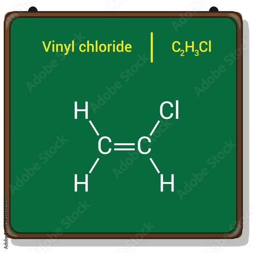 chemical structure of Vinyl chloride (C2H3Cl) photo