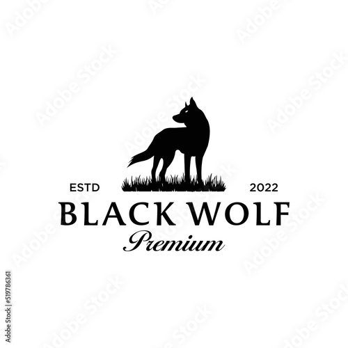 Black Wolf Premium Vintage Logo Design