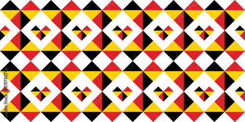 Germany flag in the shape of heart. Vector seamless pattern. Abstract polygon Geometric Shape.