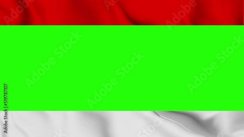 red white Republic of Indonesia flag full screen animated loop. fluttering elegantly commemorating independence	
 photo