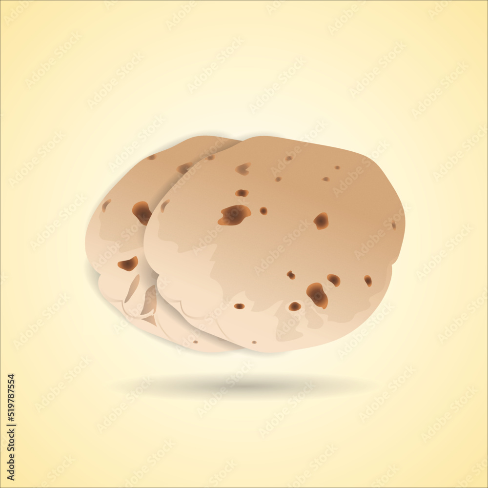 Indian Breakfast Food Roti Vector Illustration File Indian Breakfast Food Roti Vector Illustration File