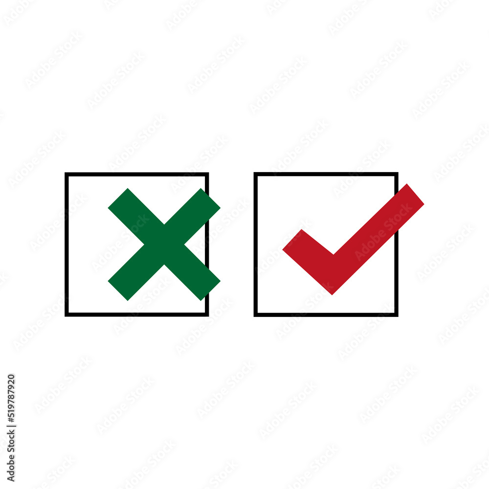 check mark, tick, yes, no, vote icon