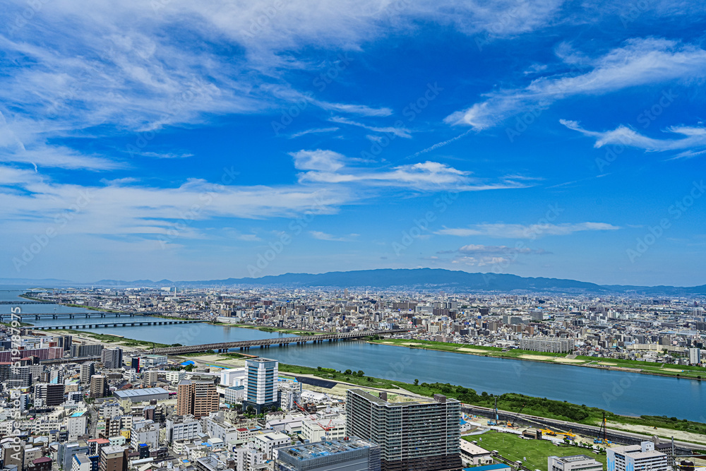 美しい大阪梅田の俯瞰風景　【大阪風景】