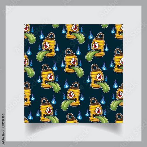 japanese lantern ghost seamless pattern, japanese yokai
