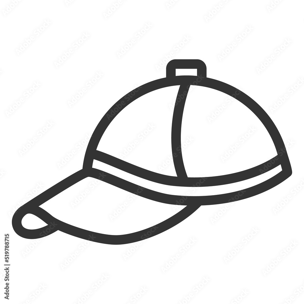 Golf player cap - icon, illustration on white background, outline style Golf player cap - icon, illustration on white background, outline style
