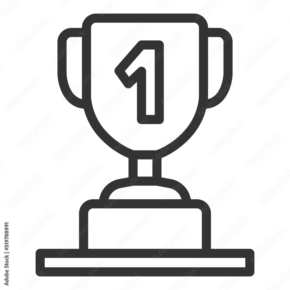 First place golf winner cup - icon, illustration on white background, outline style First place golf winner cup - icon, illustration on white background, outline style