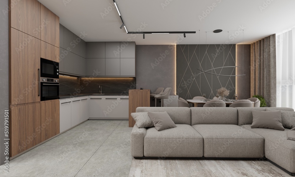 Interior design of a living room, 3d rendering. Interior design of a living room, 3d rendering.